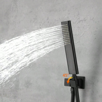 Male NPT Matte Black Shower System, Shower Faucet Set Bathroom Shower Fixtures with 12 Inch Rain Shower and Handheld Pressure Balance Shower Trim Kit Included