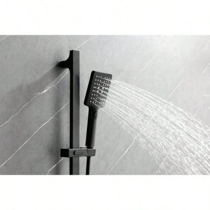 Shower System with Shower, Hand Shower, Slide Bar, Bodysprays, Shower Arm, Hose, Trim, and Lever Handles