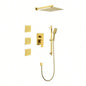 Shower System with Shower, Hand Shower, Slide Bar, Bodysprays, Shower Arm, Hose, Trim, and Lever Handles