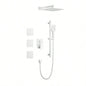 Shower System with Shower, Hand Shower, Slide Bar, Bodysprays, Shower Arm, Hose, Trim, and Lever Handles