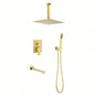 Shower system combo with hand shower, 16 inch shower and tub spout