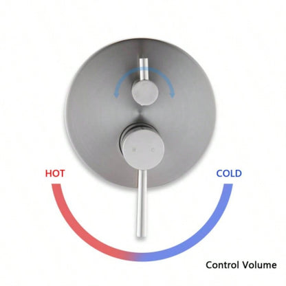 Wall Mounted Round Shower Combo Set with 10 Rain Shower and Handheld Shower Set with Pressure Balancing