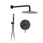 Wall Mounted Round Shower Combo Set with 10 Rain Shower and Handheld Shower Set with Pressure Balancing