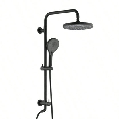 Shower with Handheld Shower System with 8 Rainfall Shower Shower System Dual Shower Combo 3 - Setting Handheld Sprayer with Slide Bar Matte Black