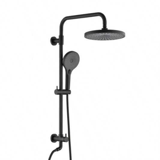Shower with Handheld Shower System with 8 Rainfall Shower Shower System Dual Shower Combo 3 - Setting Handheld Sprayer with Slide Bar Matte Black