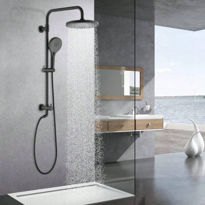 Shower with Handheld Shower System with 8 Rainfall Shower Shower System Dual Shower Combo 3 - Setting Handheld Sprayer with Slide Bar Matte Black
