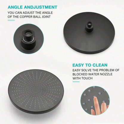Shower with Handheld Shower System with 8 Rainfall Shower Shower System Dual Shower Combo 3 - Setting Handheld Sprayer with Slide Bar Matte Black
