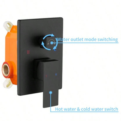 Shower System Shower Faucet Combo Set Wall Mounted with 12 Rainfall Shower and handheld shower faucet, Matte Black with Brass Rough - In