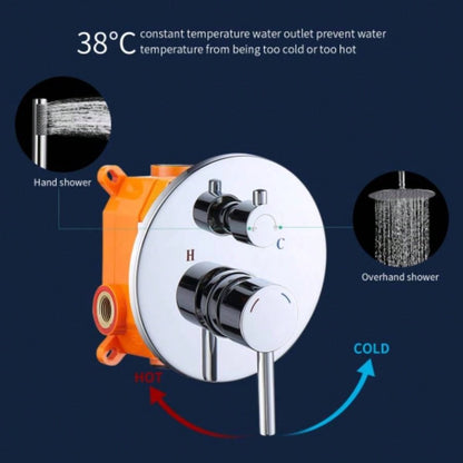 Shower System Shower Faucet Combo Set Wall Mounted with 10 Rainfall Shower and handheld shower faucet, Shower Faucet Rough - In