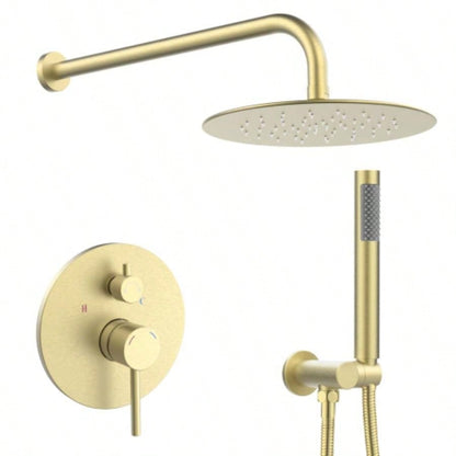 Shower System Shower Faucet Combo Set Wall Mounted with 10 Rainfall Shower and handheld shower faucet, Shower Faucet Rough - In