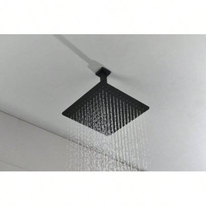 16 Inch Square Rain Shower Matte Black 304 Stainless Steel Showerhead
