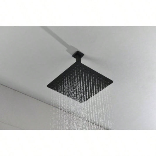 16 Inch Square Rain Shower Matte Black 304 Stainless Steel Showerhead