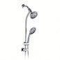 Drill - Stainless Steel Slide Bar Combo Rain Showerhead - Setting Hand, Dual Shower Spa System