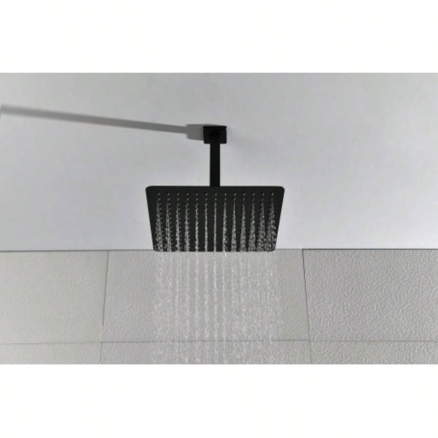 16 Inch Square Rain Shower Matte Black 304 Stainless Steel Showerhead