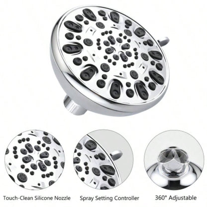 Drill - Stainless Steel Slide Bar Combo Rain Showerhead - Setting Hand, Dual Shower Spa System
