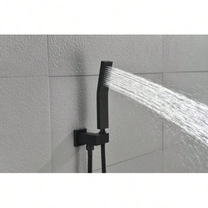 Wall Mounted Bathroom Rain Shower System Set with 10 Rain Shower, Handheld Shower and Tub Spout