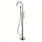 Floor Mounted Tub Faucet High Flow Freestanding Tub Filler Faucet with Handheld Shower and Swivel Spout