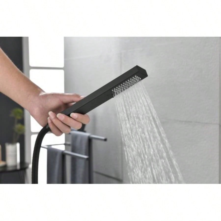 Floor Mounted Tub Faucet High Flow Freestanding Tub Filler Faucet with Handheld Shower and Swivel Spout