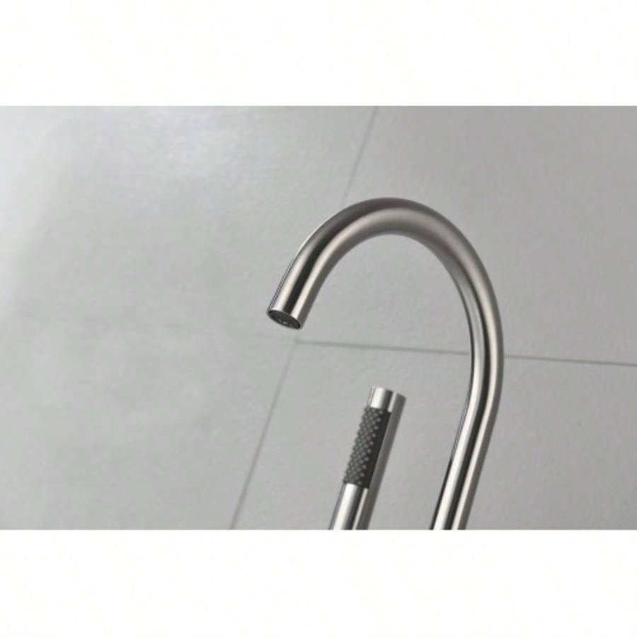 Floor Mounted Tub Faucet High Flow Freestanding Tub Filler Faucet with Handheld Shower and Swivel Spout