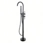 Floor Mounted Tub Faucet High Flow Freestanding Tub Filler Faucet with Handheld Shower and Swivel Spout