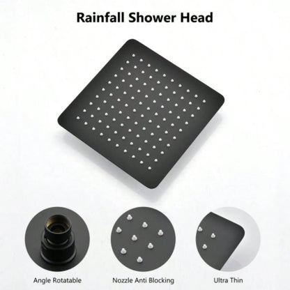 Shower, 10 Inch High Pressure Rainfall Shower/Handheld Shower Combo with 11 Inch Extension Arm, 6 Settings Adjustable Anti - leak Shower with Holder/Hose, Height/Angle Adjustable