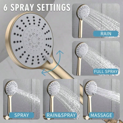 10 Inches Wall Mounted Shower with High Pressure Rain Shower and 5 - Function Handheld Shower
