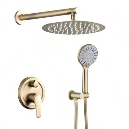 10 Inches Wall Mounted Shower with High Pressure Rain Shower and 5 - Function Handheld Shower