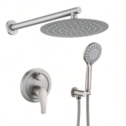 10 Inches Wall Mounted Shower with High Pressure Rain Shower and 5 - Function Handheld Shower