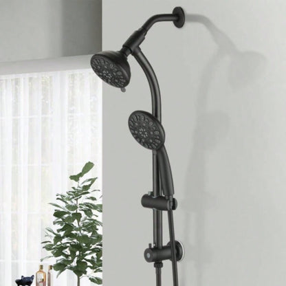 Drill - Stainless Steel Slide Bar Combo Rain Showerhead - Setting Hand, Dual Shower Spa System