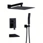 Shower System Bathroom Luxury 12 Inch Rain Shower with Handheld Mixer Shower Combo Set Wall Mounted Shower Faucet Trim with Brushed Gold