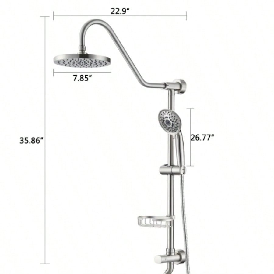 Shower with Handheld Shower System with 8 Rain Shower