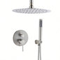Dome shower system Shower combination set wall mounted with 10 inch shower and hand held shower, brushed nickel