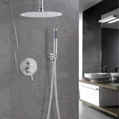 Dome shower system Shower combination set wall mounted with 10 inch shower and hand held shower, brushed nickel
