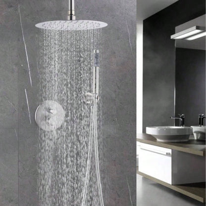 Dome shower system Shower combination set wall mounted with 10 inch shower and hand held shower, brushed nickel