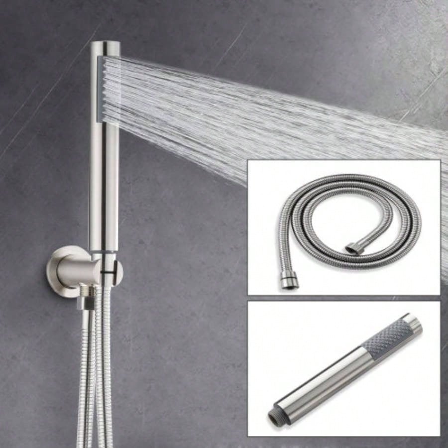 Dome shower system Shower combination set wall mounted with 10 inch shower and hand held shower, brushed nickel