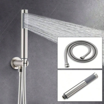 Dome shower system Shower combination set wall mounted with 10 inch shower and hand held shower, brushed nickel