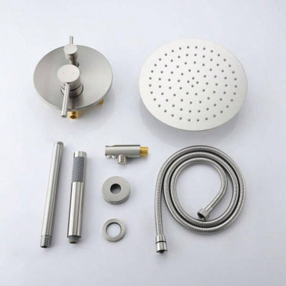 Dome shower system Shower combination set wall mounted with 10 inch shower and hand held shower, brushed nickel