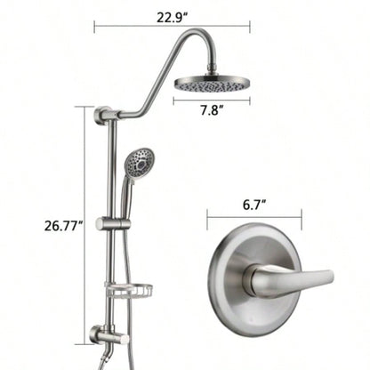 Shower with Handheld Shower System with 8 Rain Shower Rough - in Included