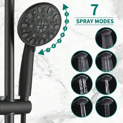 Drill - Stainless Steel Slide Bar Combo Rain Showerhead - Setting Hand, Dual Shower Spa System with Tup Spout Rough - in Included