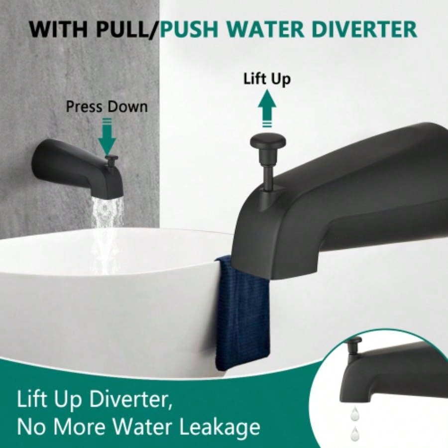 Drill - Stainless Steel Slide Bar Combo Rain Showerhead - Setting Hand, Dual Shower Spa System with Tup Spout Rough - in Included