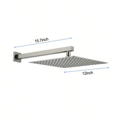 12 Wall Mount Rainfall Square Shower