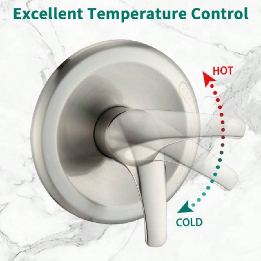 Drill - Stainless Steel Slide Bar Combo Rain Showerhead - Setting Hand, Dual Shower Spa System with Tup Spout Rough - in Included