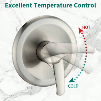 Drill - Stainless Steel Slide Bar Combo Rain Showerhead - Setting Hand, Dual Shower Spa System with Tup Spout Rough - in Included