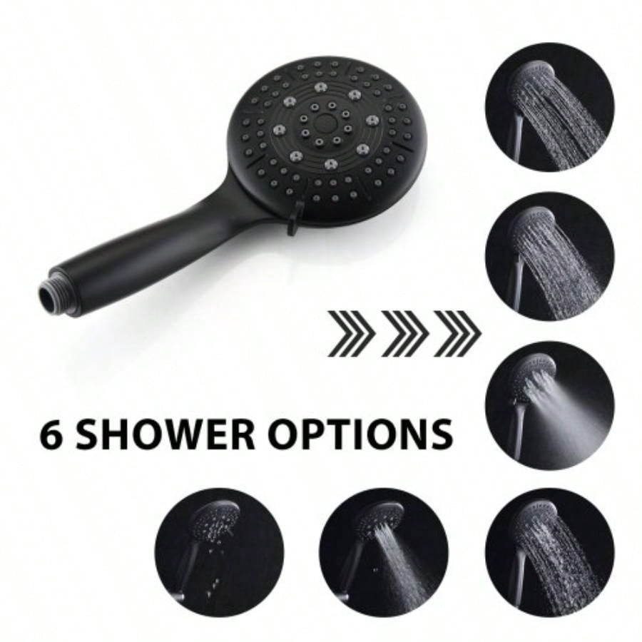 Classic High Pressure Single Handle 6 - Spray Patterns Rain shower with Handheld Shower Included