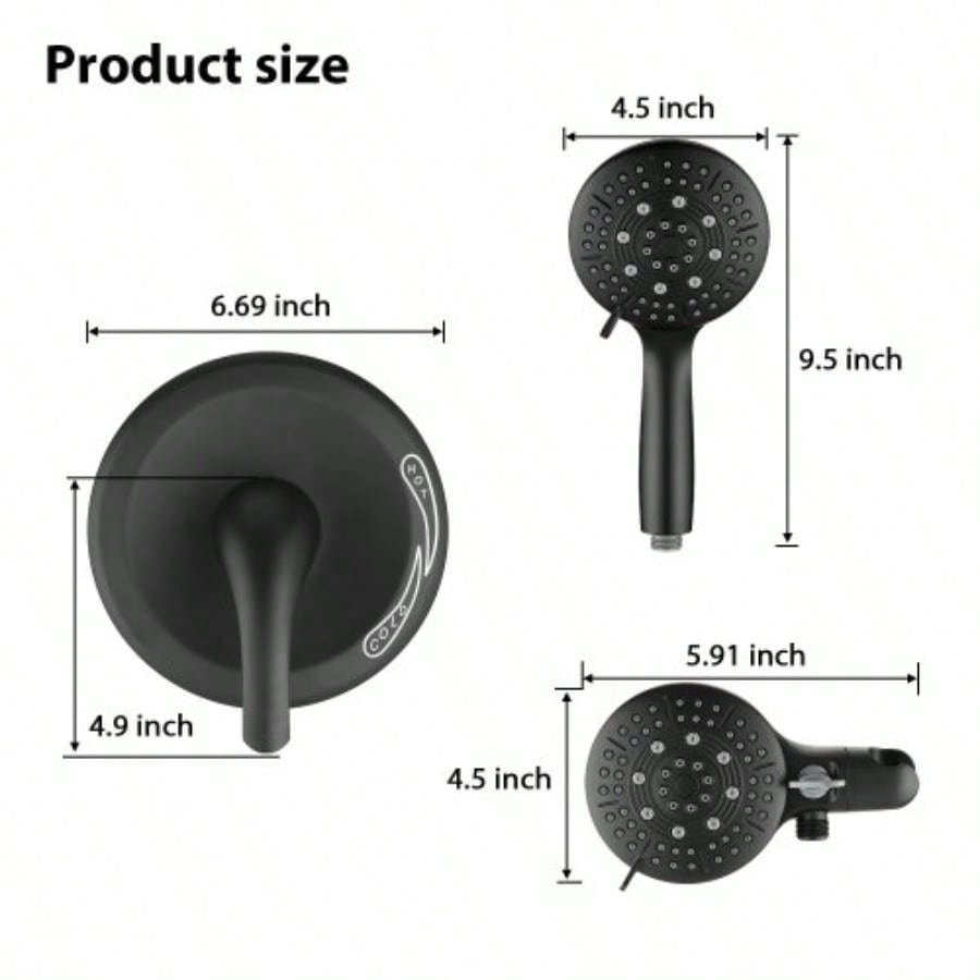 Classic High Pressure Single Handle 6 - Spray Patterns Rain shower with Handheld Shower Included