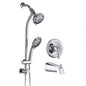 Drill - Stainless Steel Slide Bar Combo Rain Showerhead - Setting Hand, Dual Shower Spa System with Tup Spout Rough - in Included