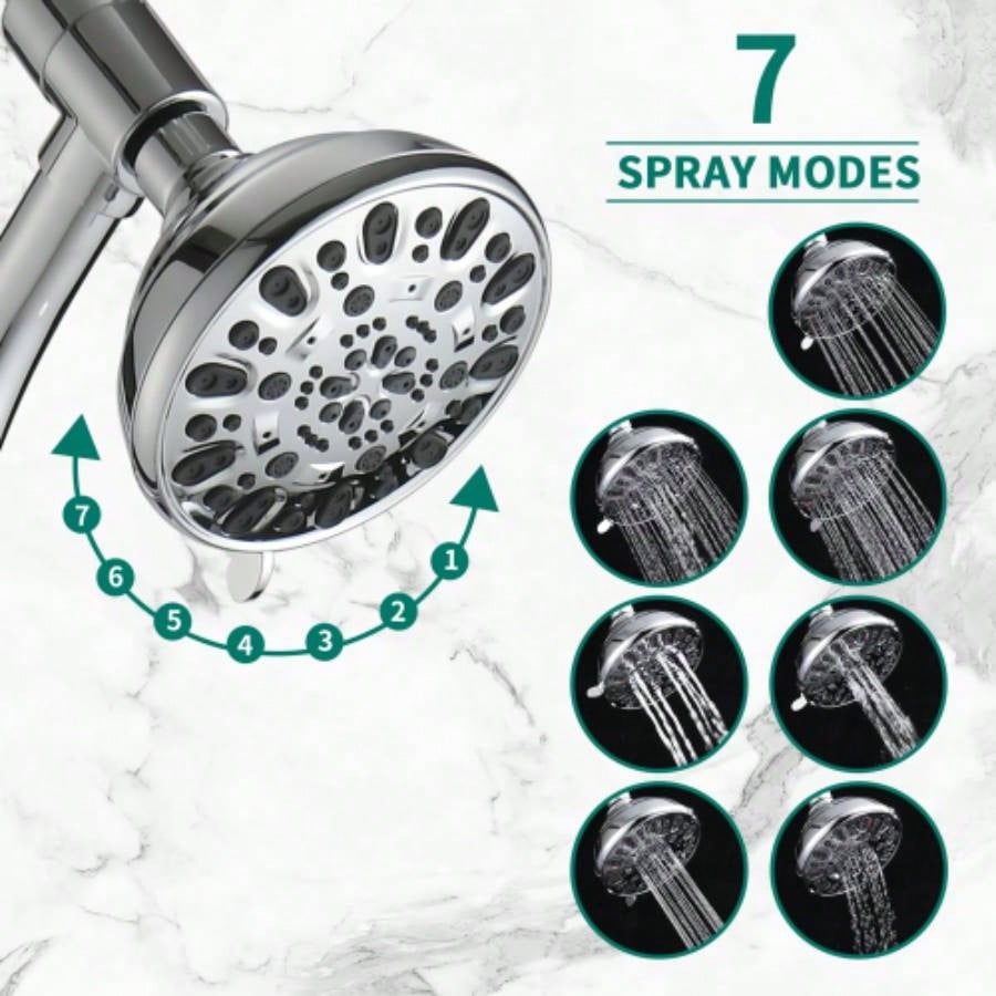 Drill - Stainless Steel Slide Bar Combo Rain Showerhead - Setting Hand, Dual Shower Spa System with Tup Spout Rough - in Included