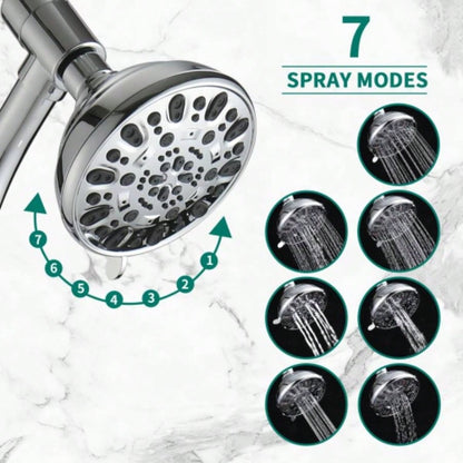 Drill - Stainless Steel Slide Bar Combo Rain Showerhead - Setting Hand, Dual Shower Spa System with Tup Spout Rough - in Included