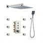 3 - Function 12 - Inch Wall - Mounted Thermostatic Shower System in Brushed Nickel with Square Shower