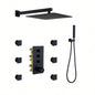 3 Functions 12 Inch Ceiling Mounted Thermostatic Shower System in Matte Black with square shower